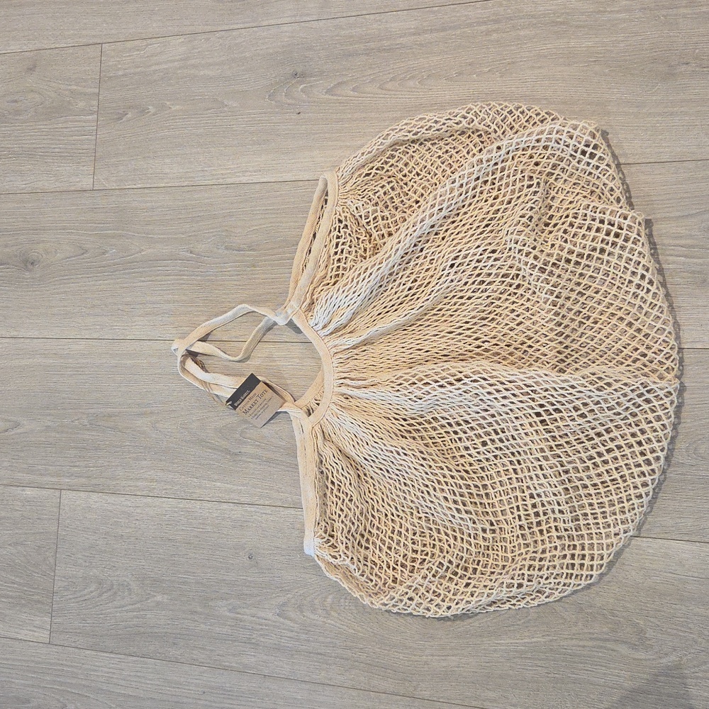 World Market Natural Mesh Market Tote Bag - Cream